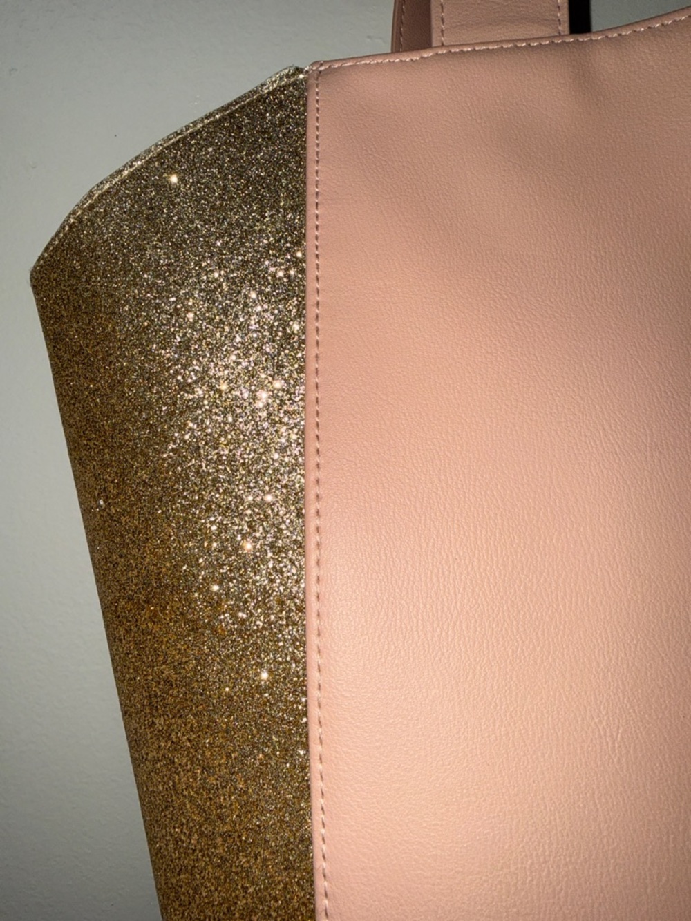 Jimmy Choo Blush Pink Tote with Gold Glitter - Picture 3 of 7